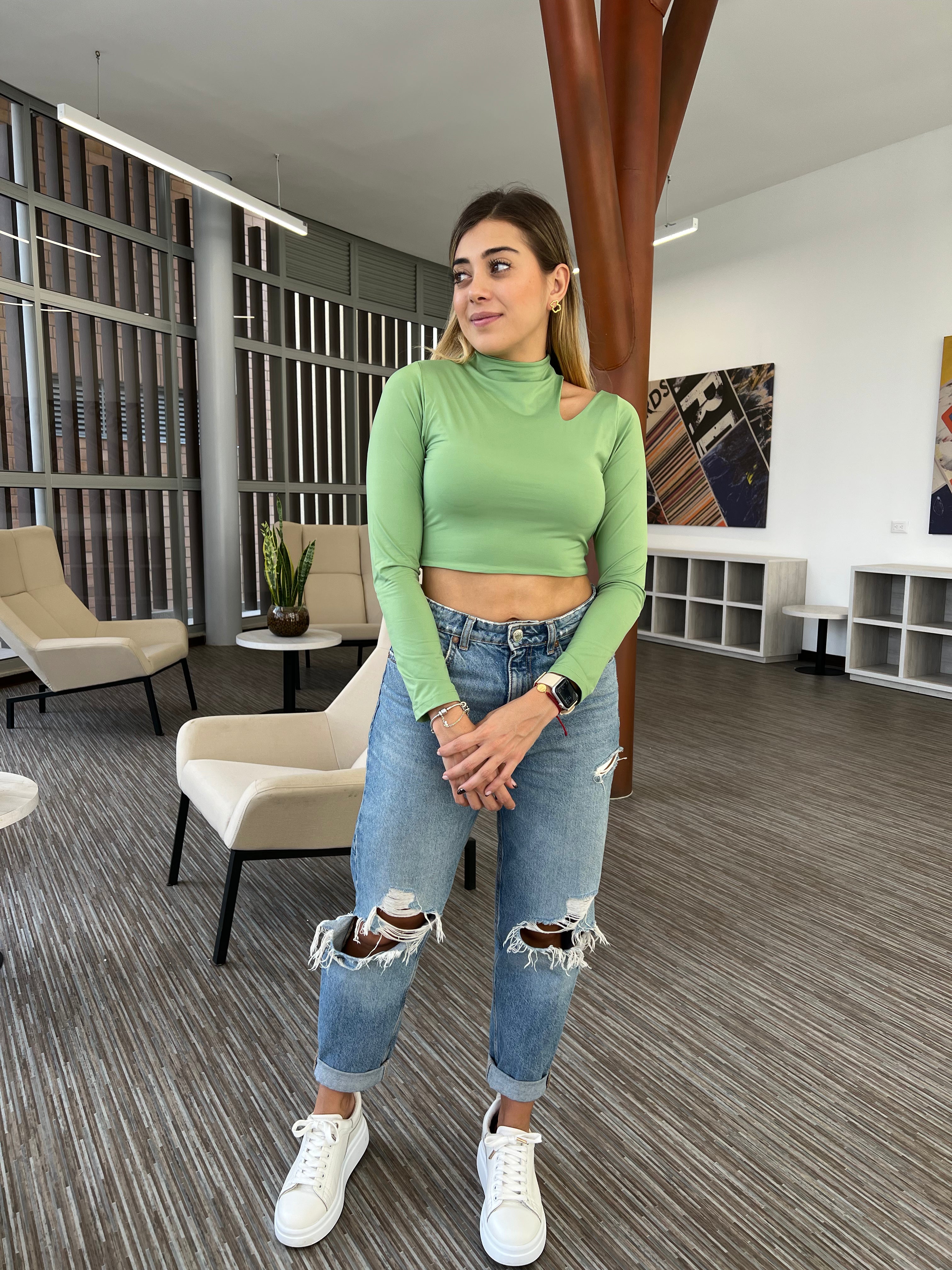 Crop top Buso cuello tortuga