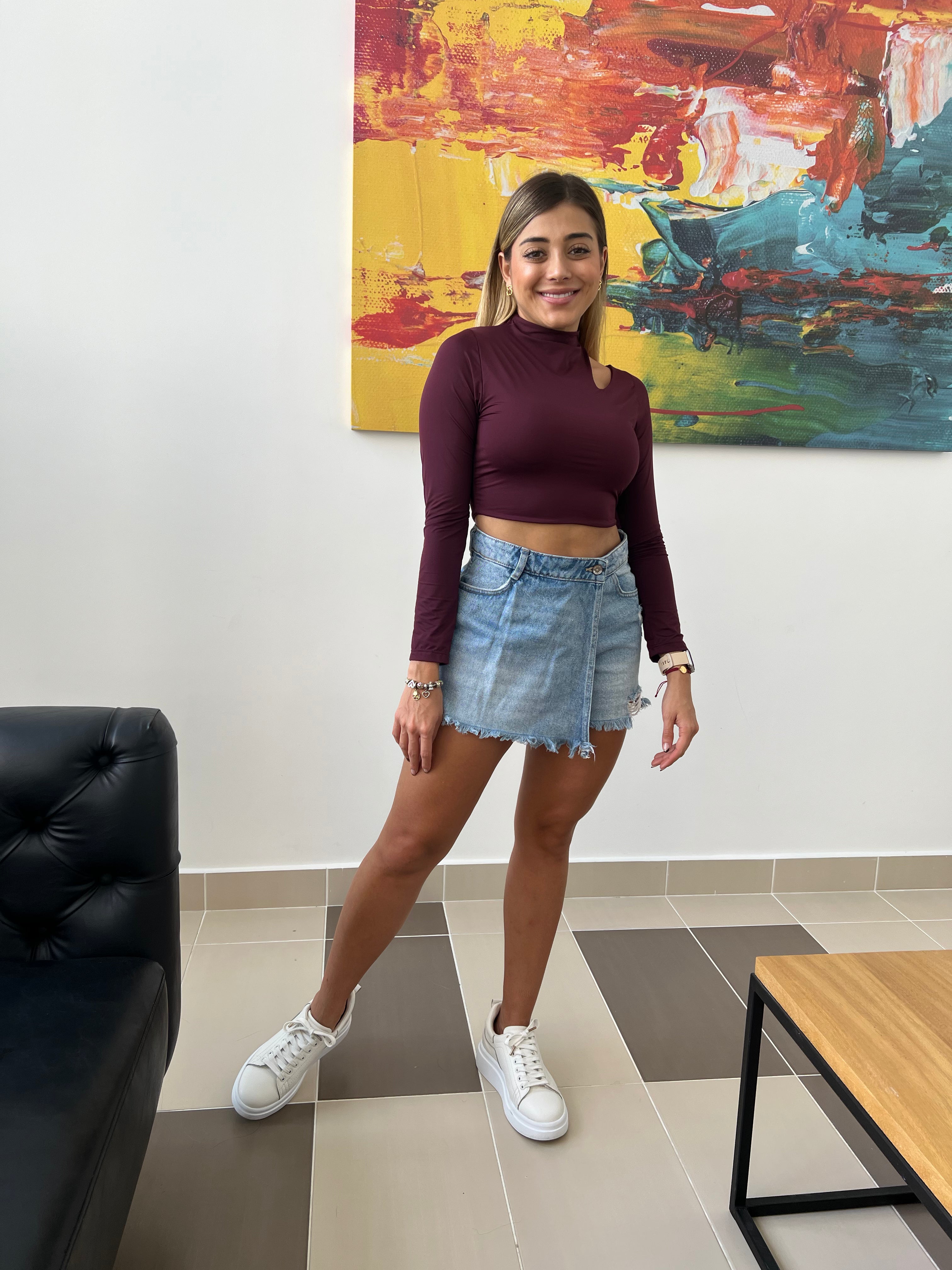 Crop top Buso cuello tortuga