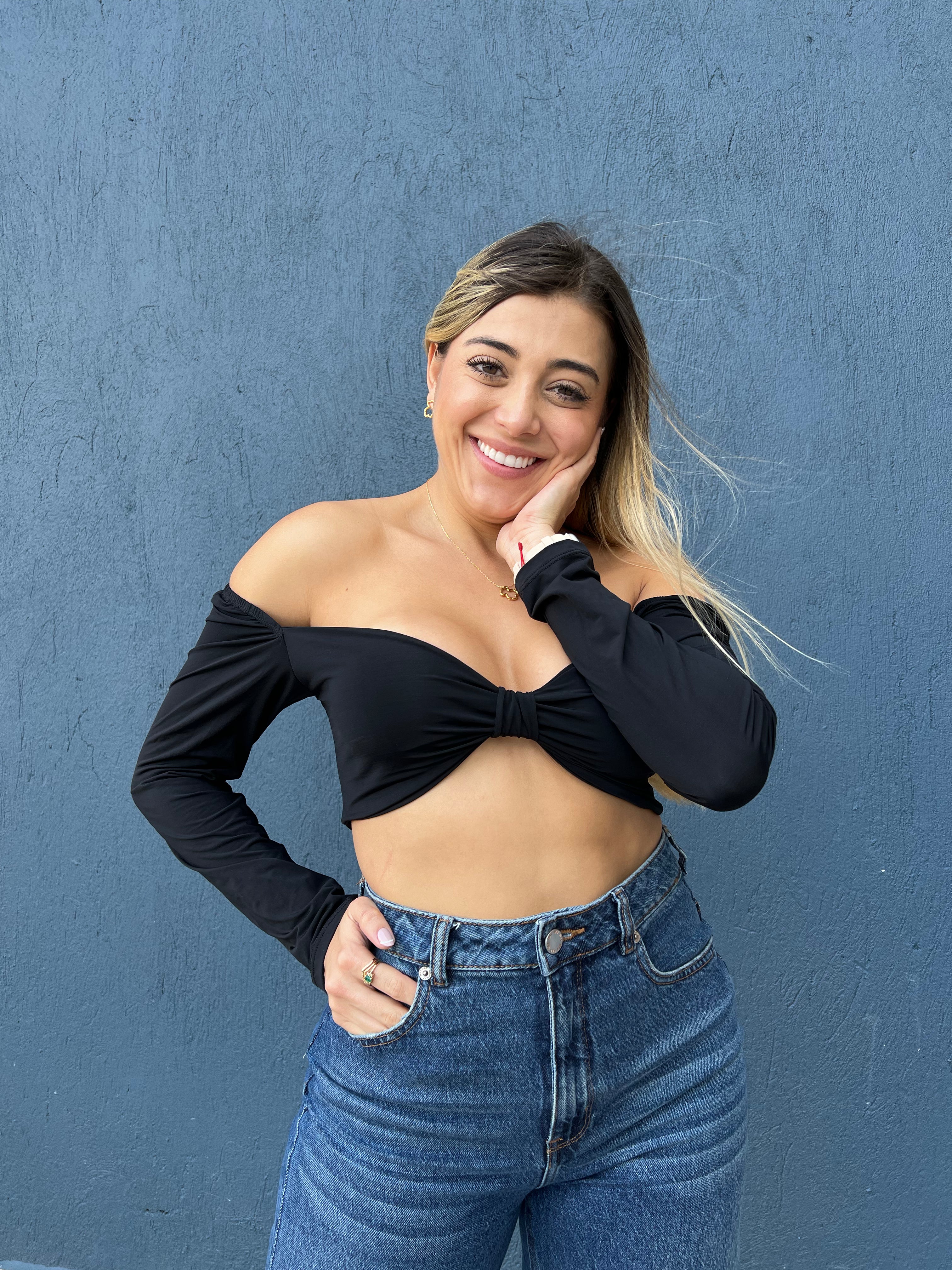 Crop top Bralet mangas